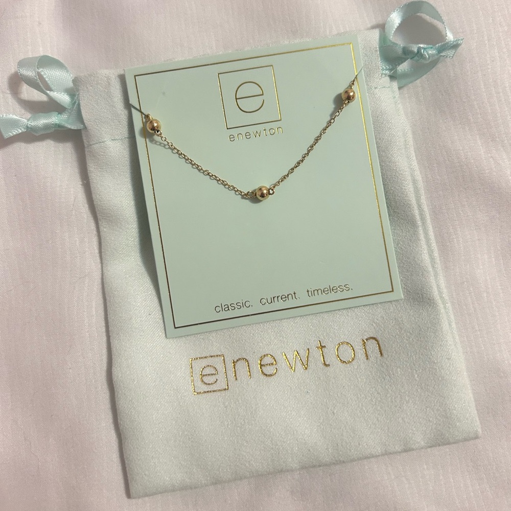 NWT! ENewton Gold Beaded Simplicity Necklace